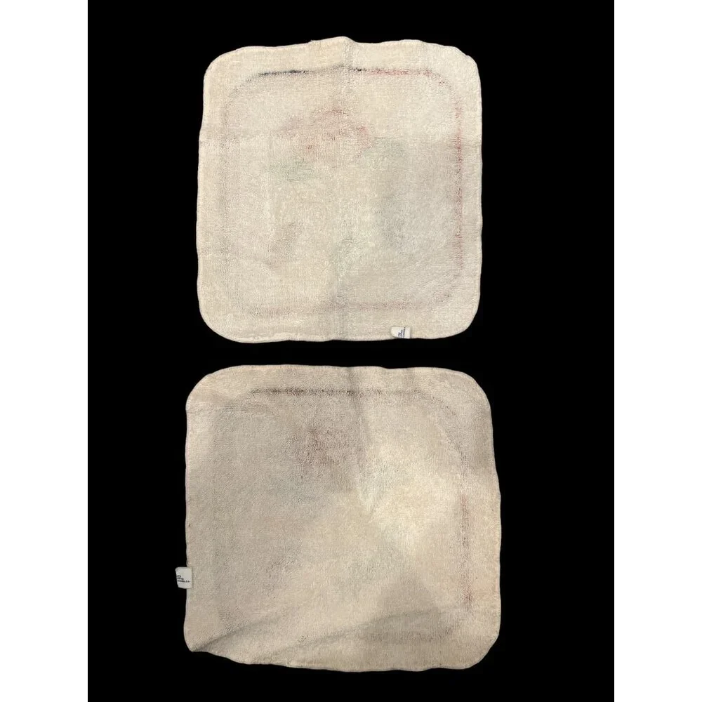 Set of 2‎ Vintage MCM Flowers 100% Cotton Wash Clothes, Vintage Bathroom Decor